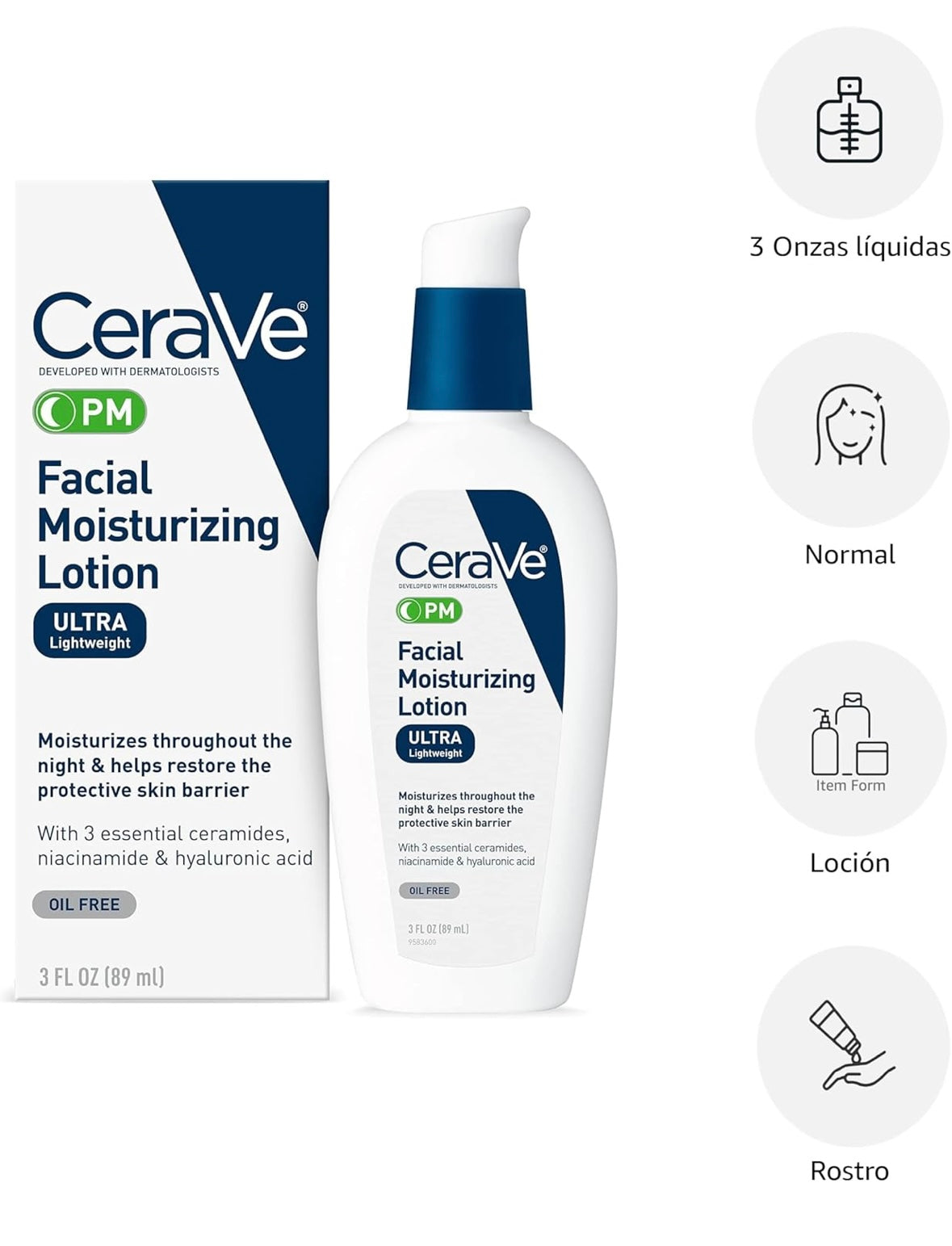 Loción facial de noche Cera Ve